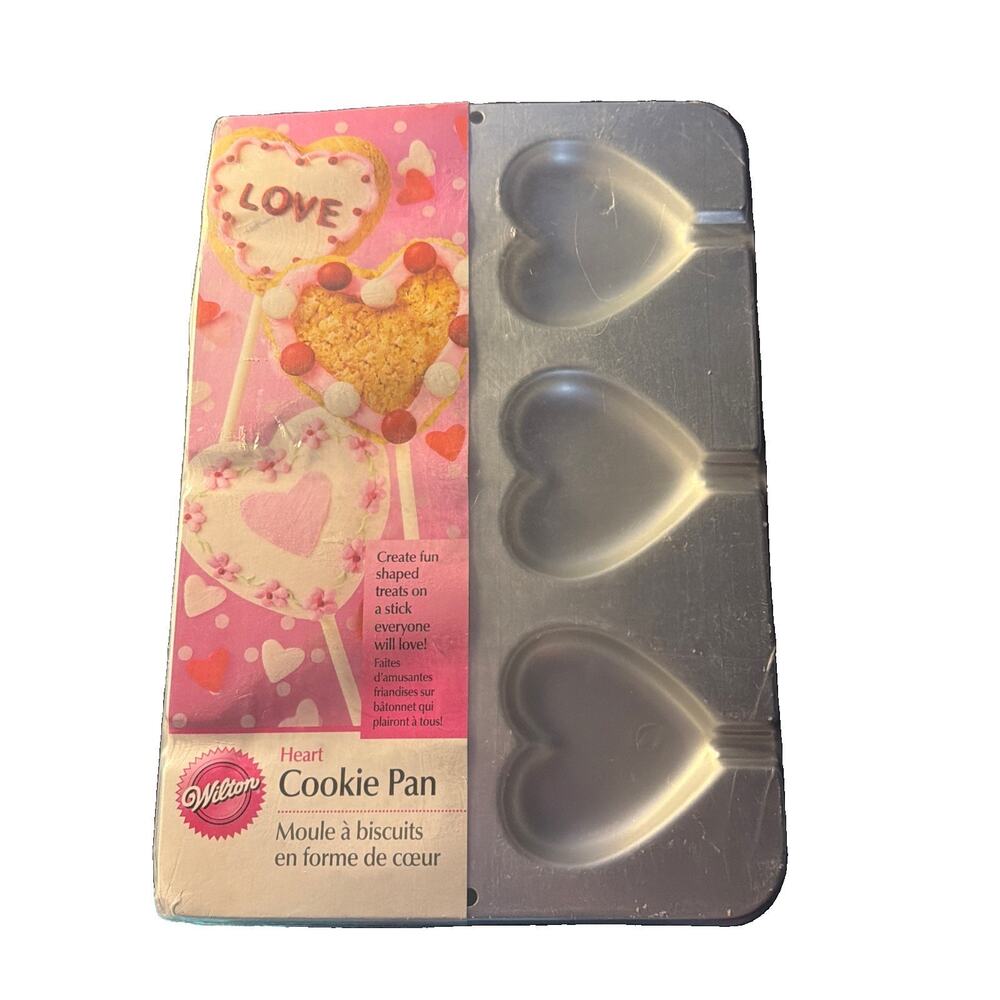 Wilton Heart Treat Pan Cookie Cake Pop Lollipop Mold Valentine 1998